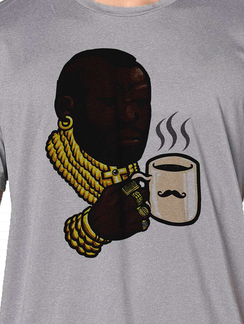 men grey round neck regular fit t-shirt - 21842622 -  Standard Image - 3