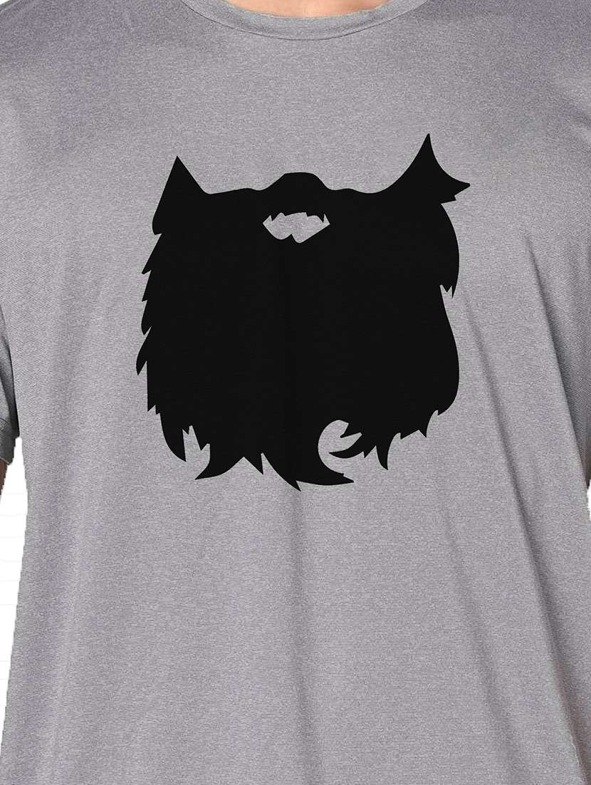 men grey round neck regular fit t-shirt - 21842625 -  Standard Image - 3