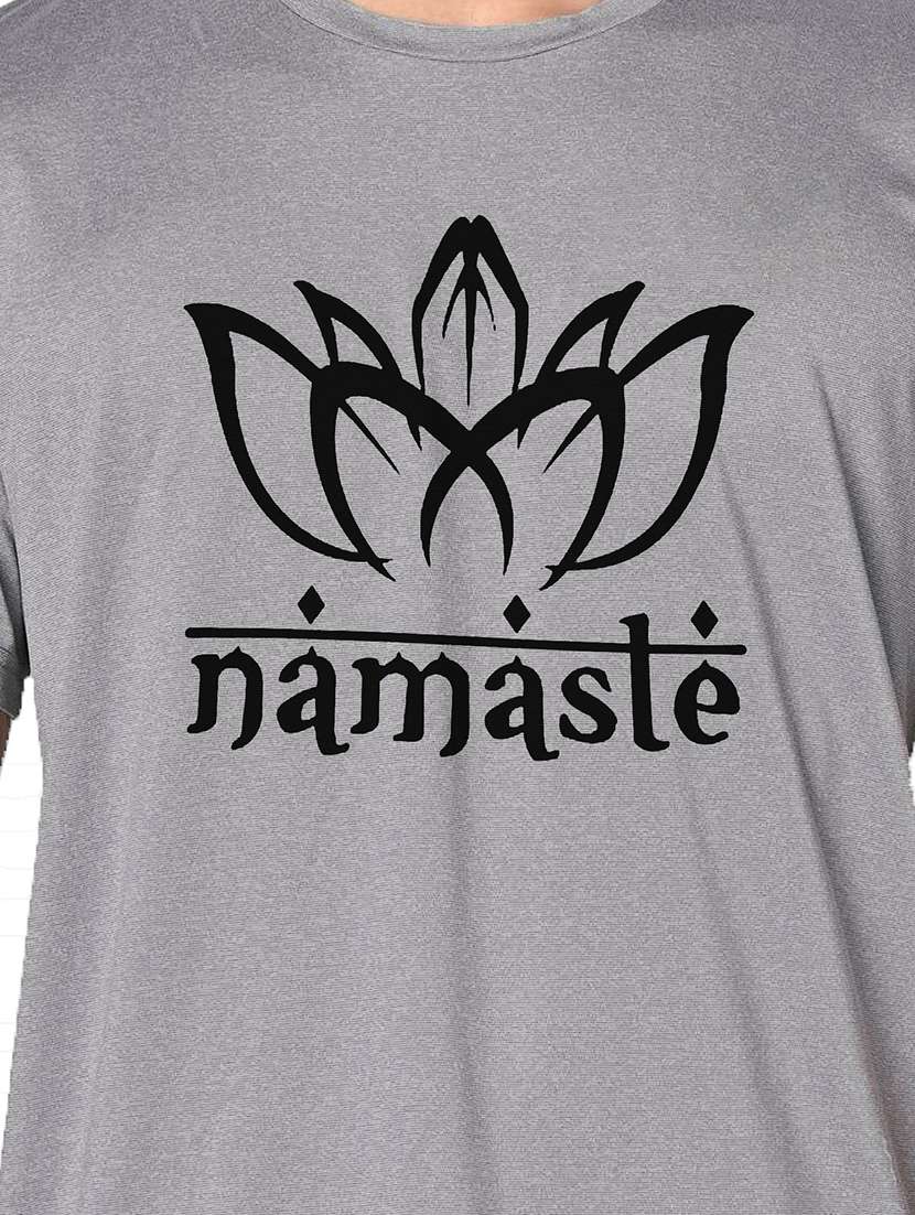 men grey round neck regular fit t-shirt - 21842628 -  Standard Image - 3