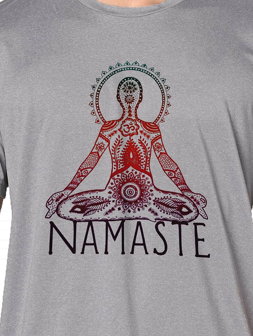 men grey round neck regular fit t-shirt - 21842629 - Standard Image - 3