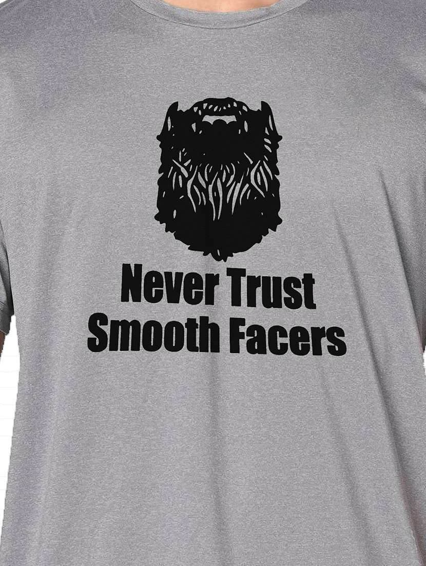 men grey round neck regular fit t-shirt - 21842631 -  Standard Image - 3