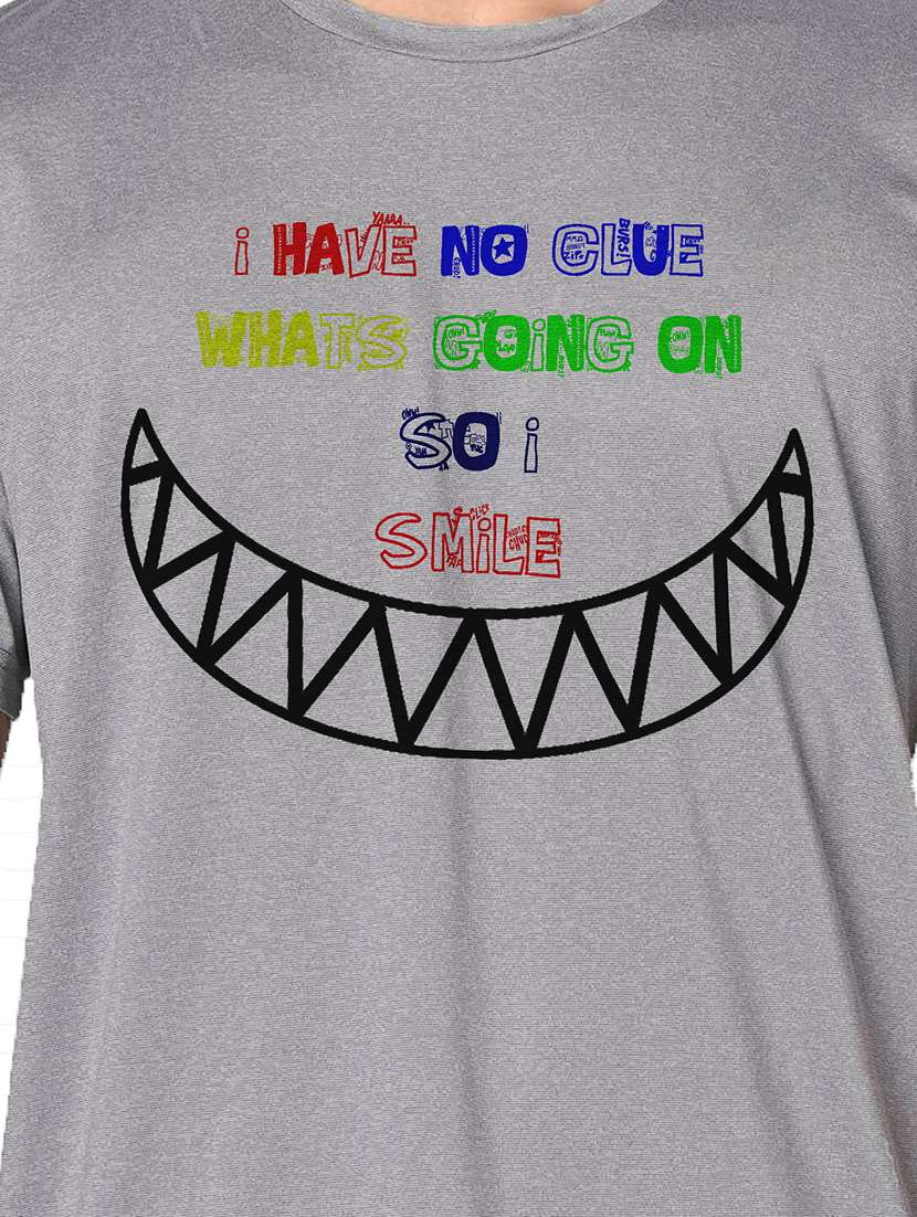 men grey round neck regular fit t-shirt - 21842634 -  Standard Image - 3