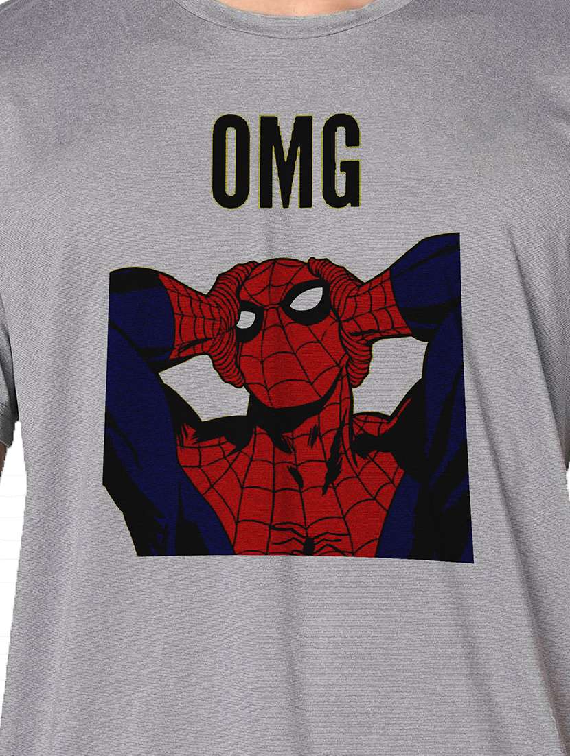 men grey round neck regular fit t-shirt - 21842640 -  Standard Image - 3