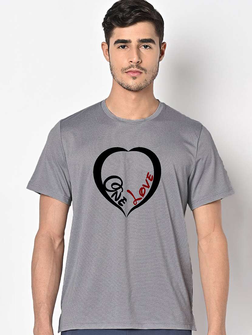 men grey round neck regular fit t-shirt - 21842645 - Zoom Image - 0