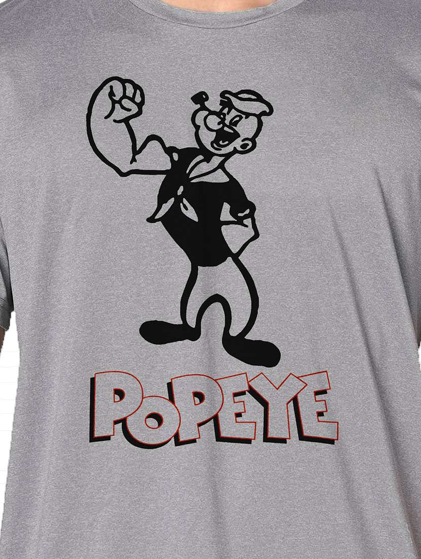 men grey round neck regular fit t-shirt - 21842666 -  Standard Image - 3