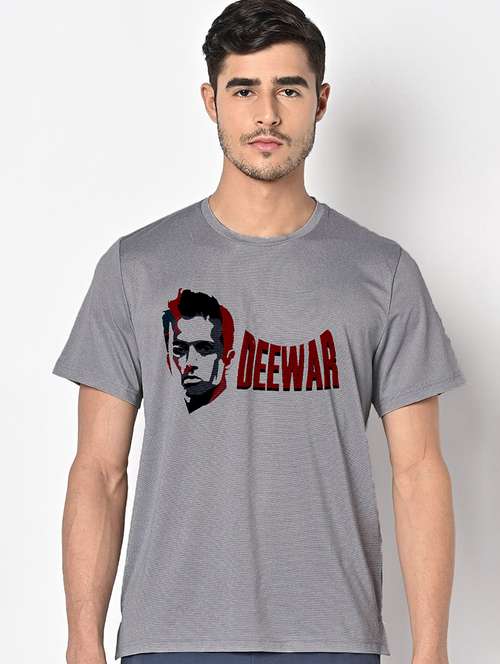 men grey round neck regular fit t-shirt - 21842674 -  Standard Image - 0