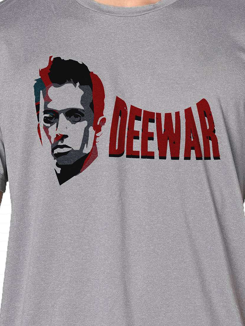 men grey round neck regular fit t-shirt - 21842674 -  Standard Image - 3