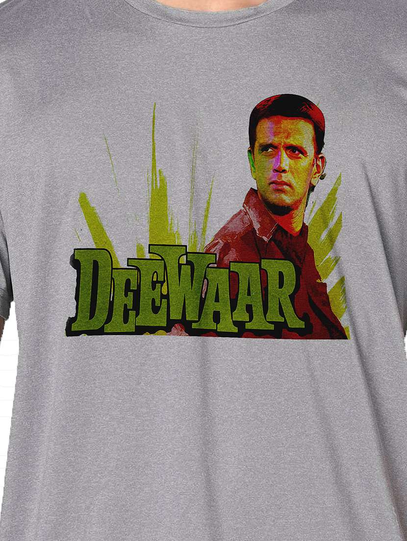 men grey round neck regular fit t-shirt - 21842675 -  Standard Image - 3