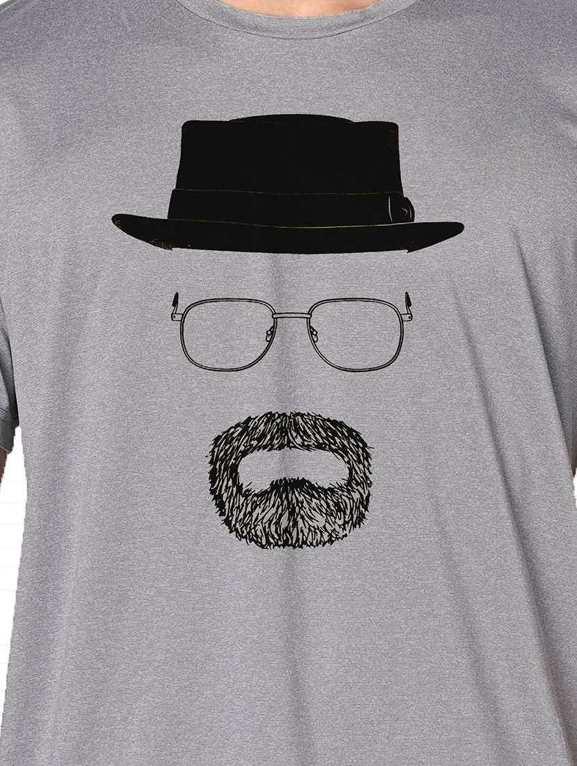 men grey round neck regular fit t-shirt - 21842680 -  Standard Image - 3