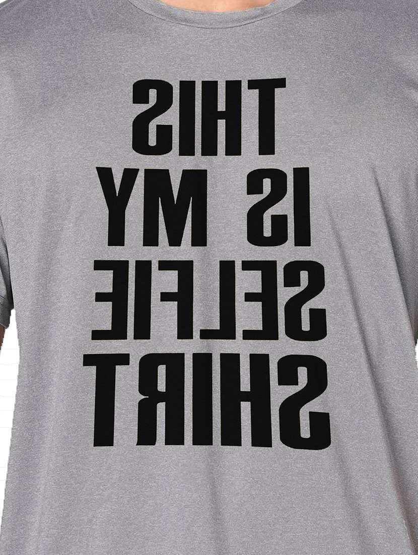 men grey round neck regular fit t-shirt - 21842687 -  Standard Image - 3