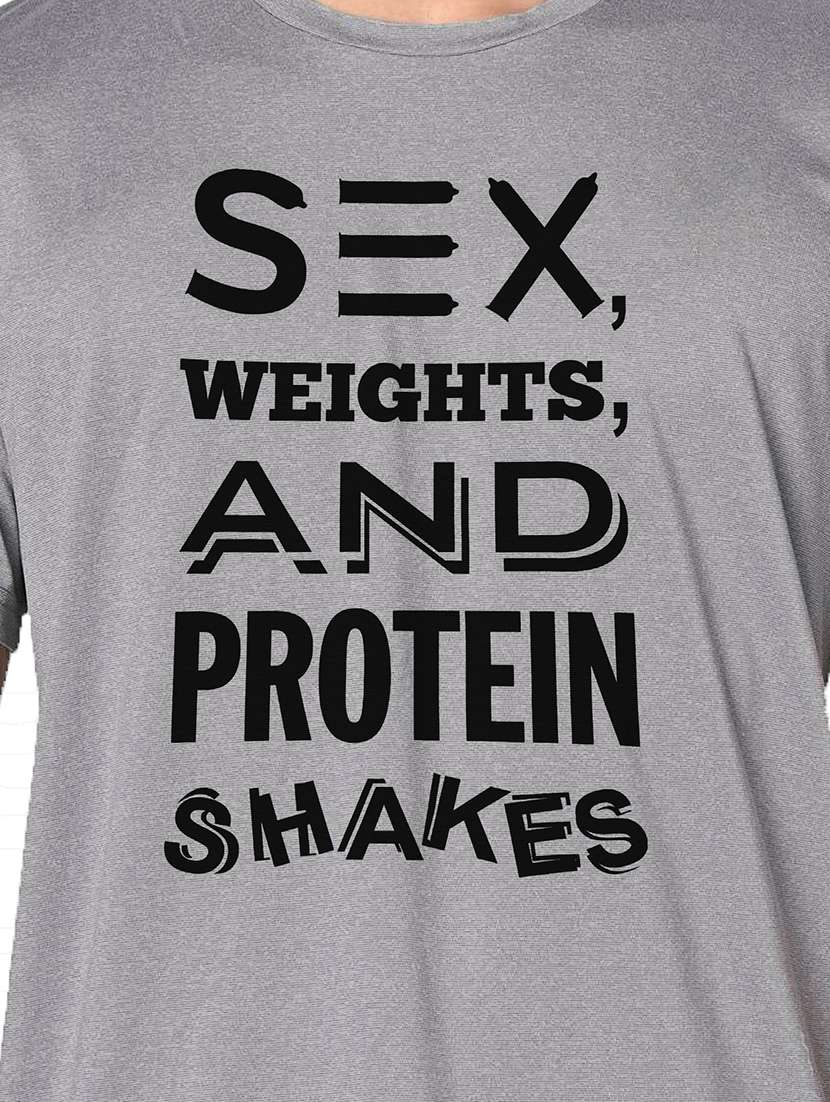 men grey round neck regular fit t-shirt - 21842689 -  Standard Image - 3