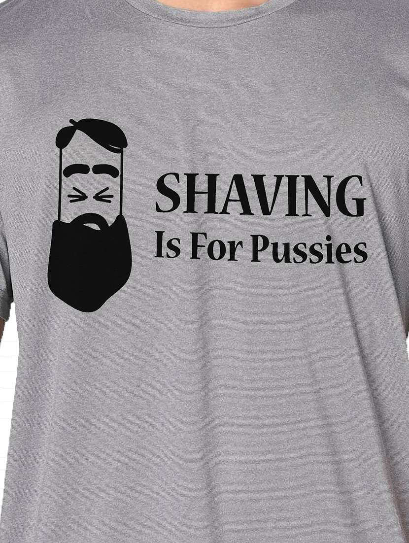 men grey round neck regular fit t-shirt - 21842693 -  Standard Image - 3