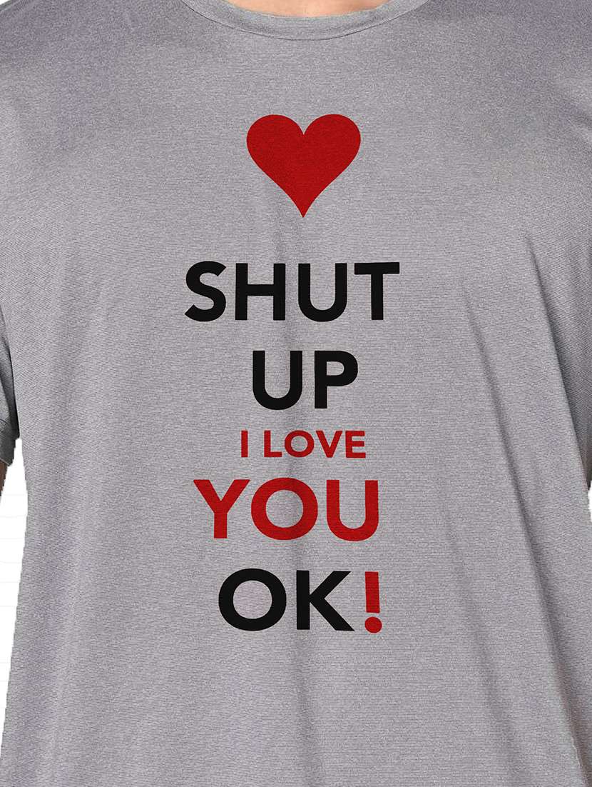 men grey round neck regular fit t-shirt - 21842696 -  Standard Image - 3