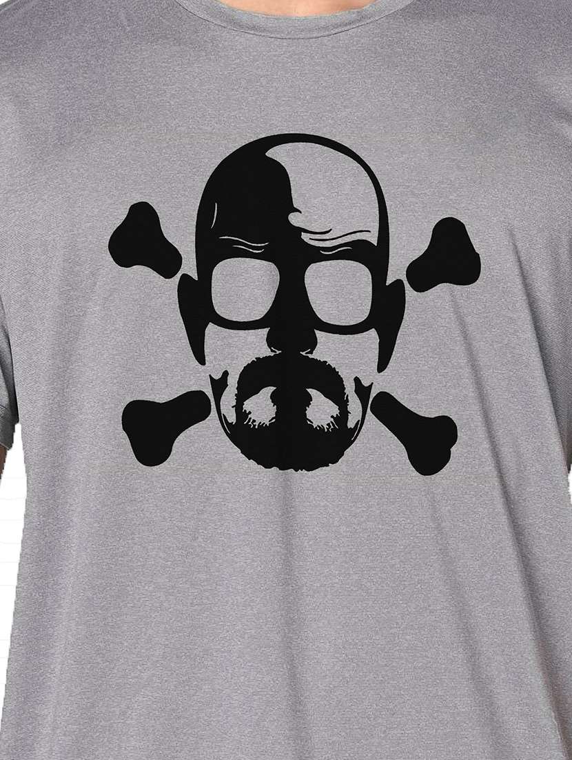 men grey round neck regular fit t-shirt - 21842702 -  Standard Image - 3