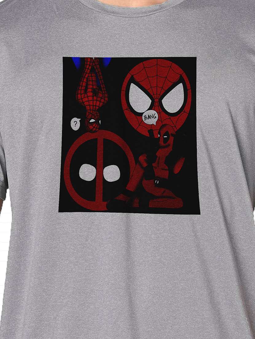 men grey round neck regular fit t-shirt - 21842710 -  Standard Image - 3