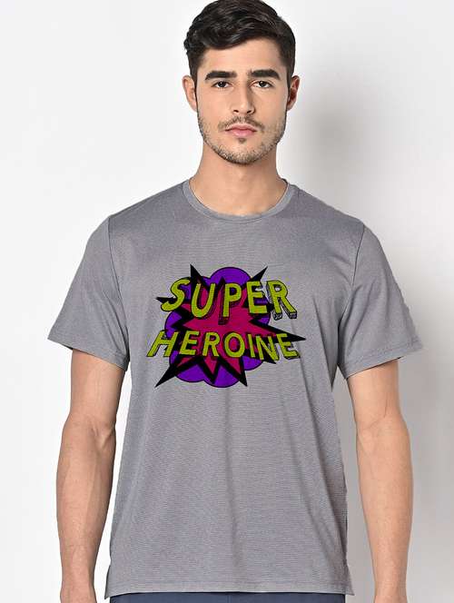men grey round neck regular fit t-shirt - 21842718 -  Standard Image - 0