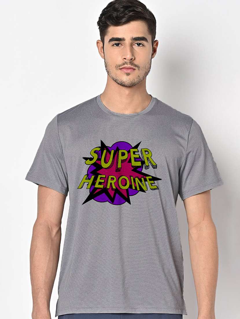 men grey round neck regular fit t-shirt - 21842718 -  Zoom Image - 0