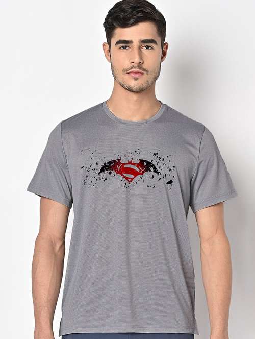 men grey round neck regular fit t-shirt - 21842722 -  Standard Image - 0