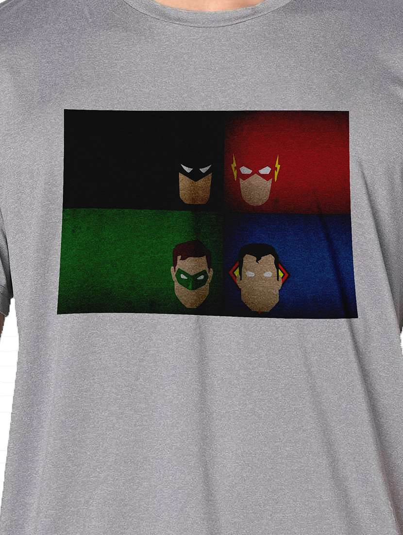 men grey round neck regular fit t-shirt - 21842723 -  Standard Image - 3