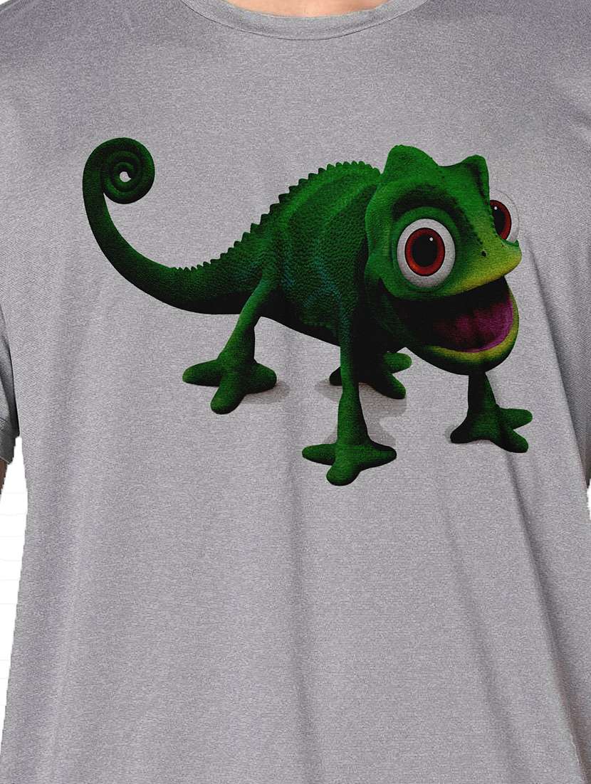 men grey round neck regular fit t-shirt - 21842732 -  Standard Image - 3