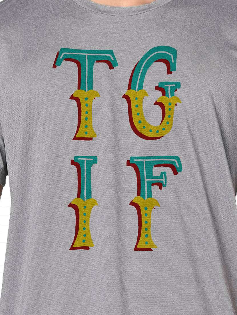men grey round neck regular fit t-shirt - 21842743 - Standard Image - 3