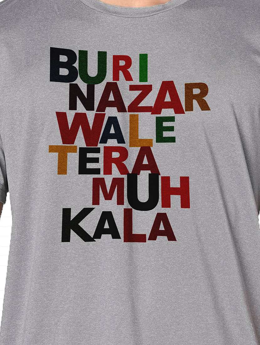 men grey round neck regular fit t-shirt - 21842746 -  Standard Image - 3