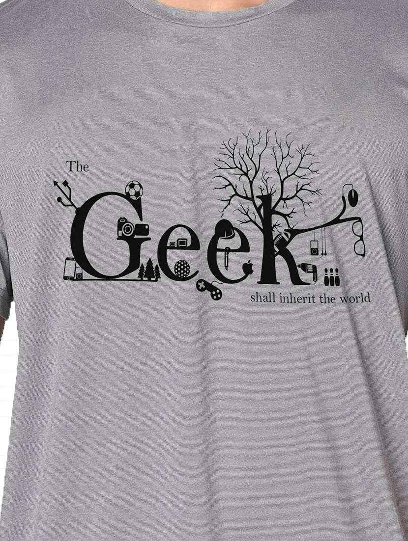 men grey round neck regular fit t-shirt - 21842752 -  Standard Image - 3