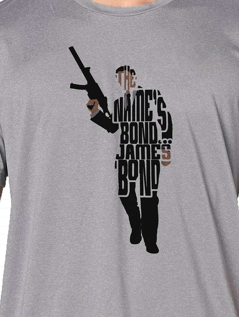 men grey round neck regular fit t-shirt - 21842758 -  Standard Image - 3