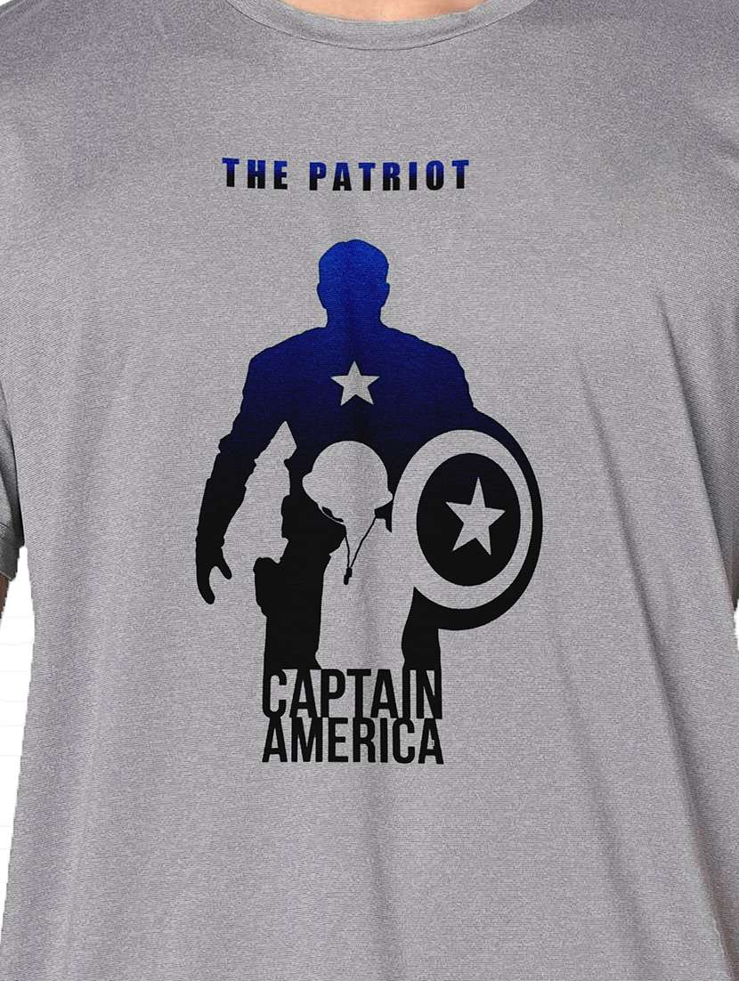 men grey round neck regular fit t-shirt - 21842759 -  Standard Image - 3