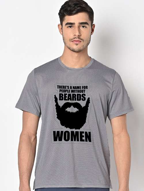 men grey round neck regular fit t-shirt - 21842762 -  Standard Image - 0