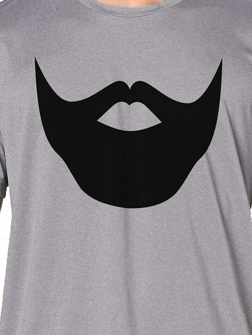 men grey round neck regular fit t-shirt - 21842765 -  Standard Image - 3