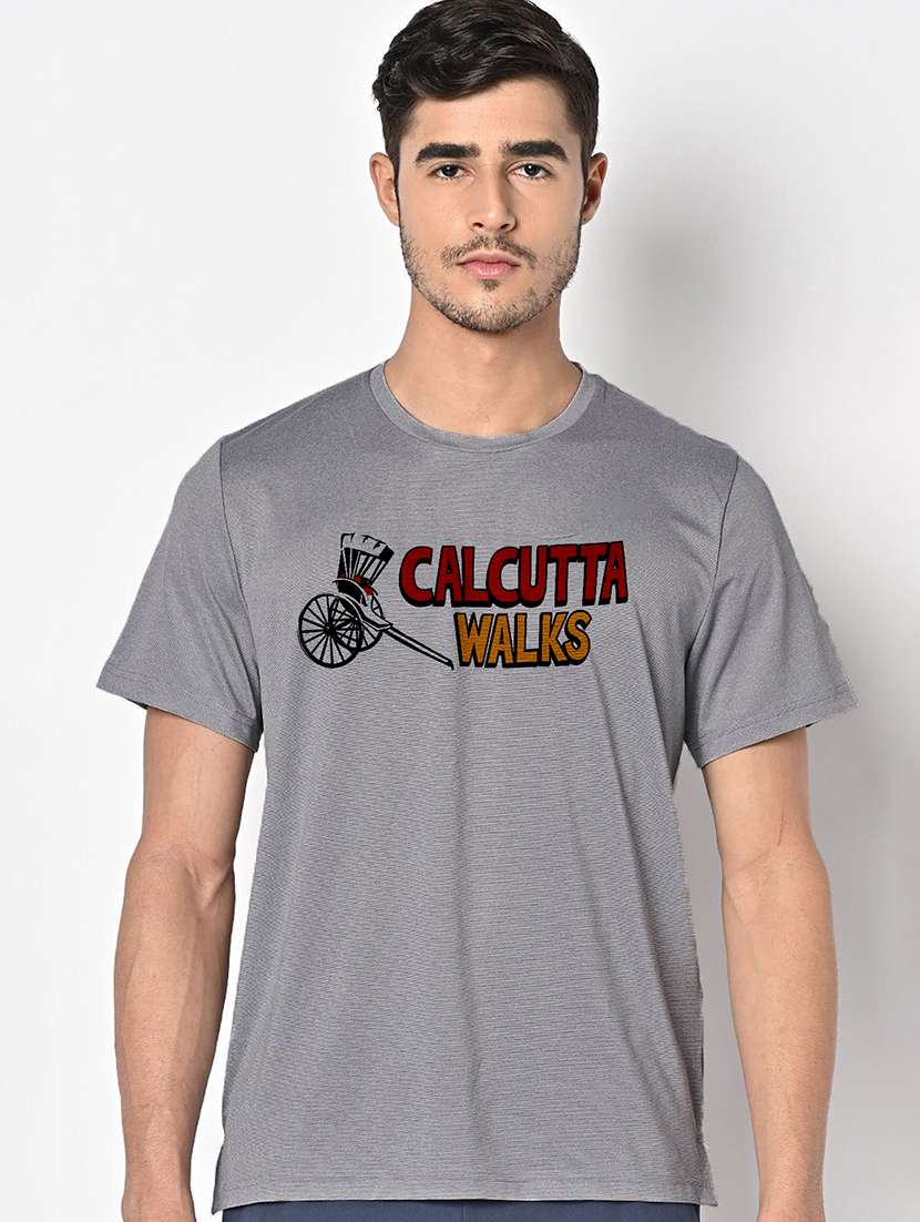 men grey round neck regular fit t-shirt - 21842768 - Zoom Image - 0