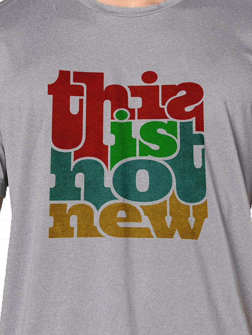 men grey round neck regular fit t-shirt - 21842769 - Standard Image - 3