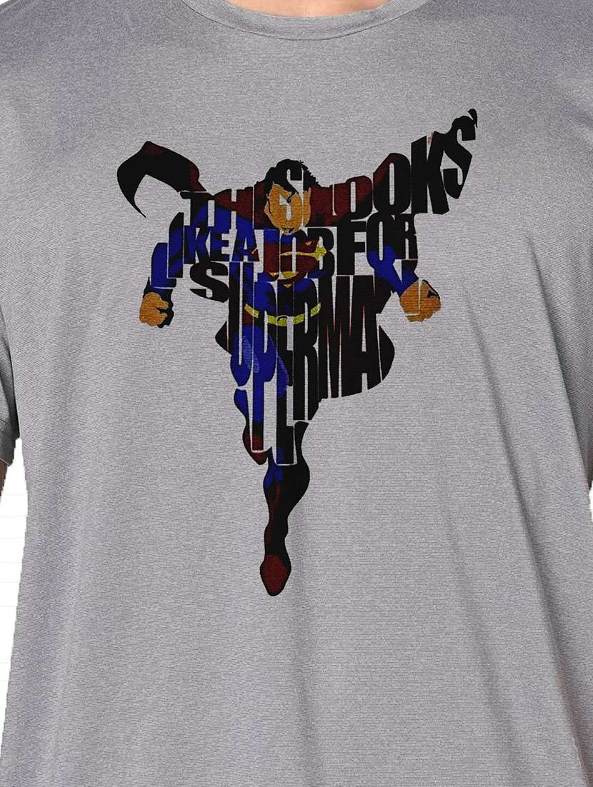 men grey round neck regular fit t-shirt - 21842770 -  Standard Image - 3