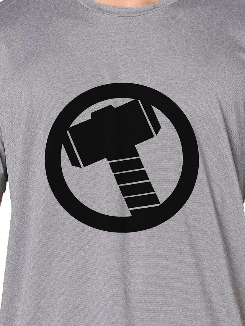 men grey round neck regular fit t-shirt - 21842771 -  Standard Image - 3