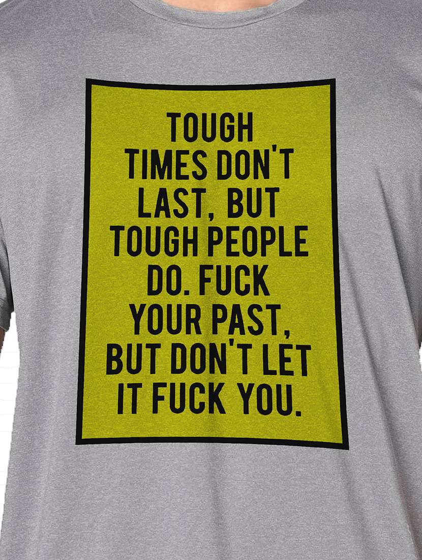 men grey round neck regular fit t-shirt - 21842775 -  Standard Image - 3