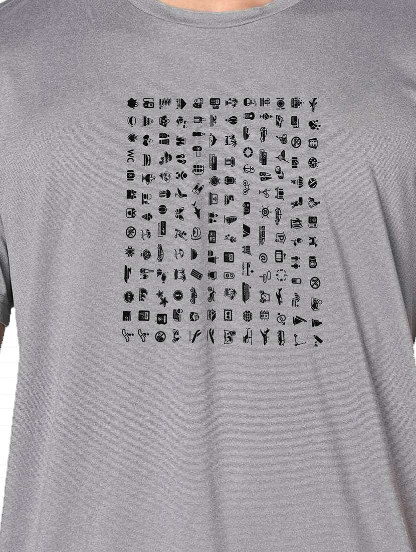 men grey round neck regular fit t-shirt - 21842777 -  Standard Image - 3