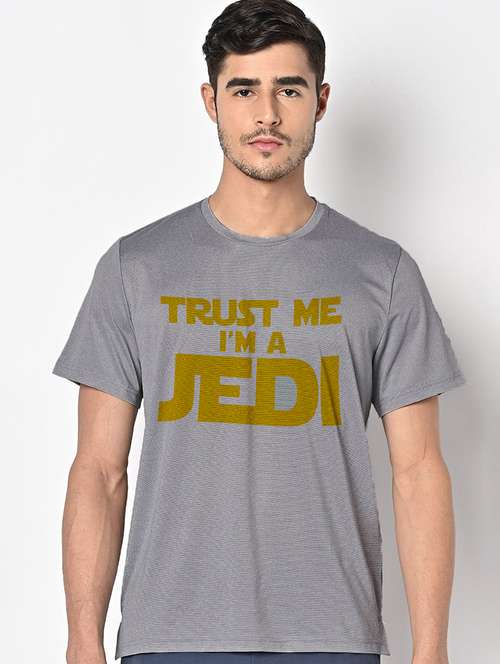 men grey round neck regular fit t-shirt - 21842784 -  Standard Image - 0