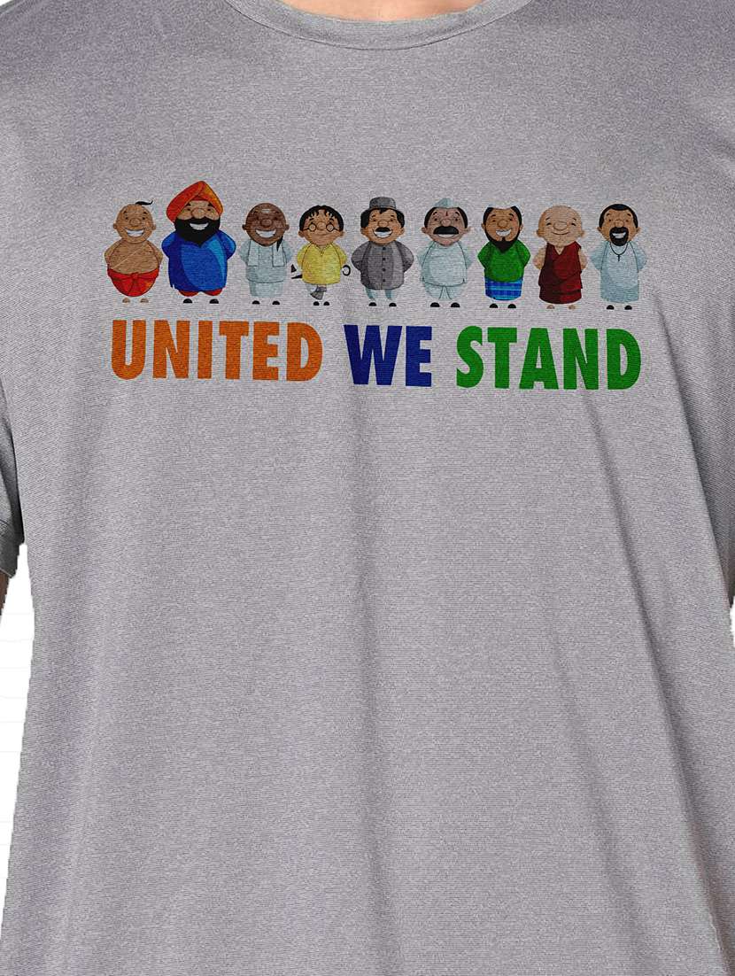 men grey round neck regular fit t-shirt - 21842788 -  Standard Image - 3