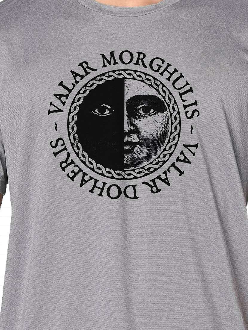 men grey round neck regular fit t-shirt - 21842791 -  Standard Image - 3