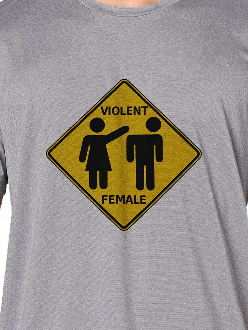 men grey round neck regular fit t-shirt - 21842794 -  Standard Image - 3