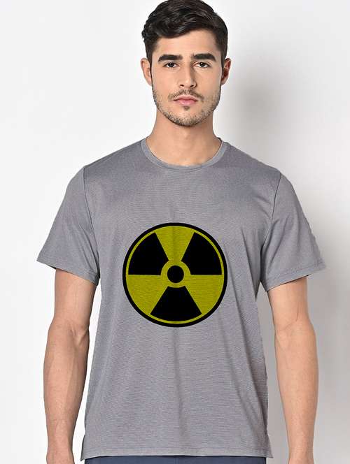 men grey round neck regular fit t-shirt - 21842800 - Standard Image - 0