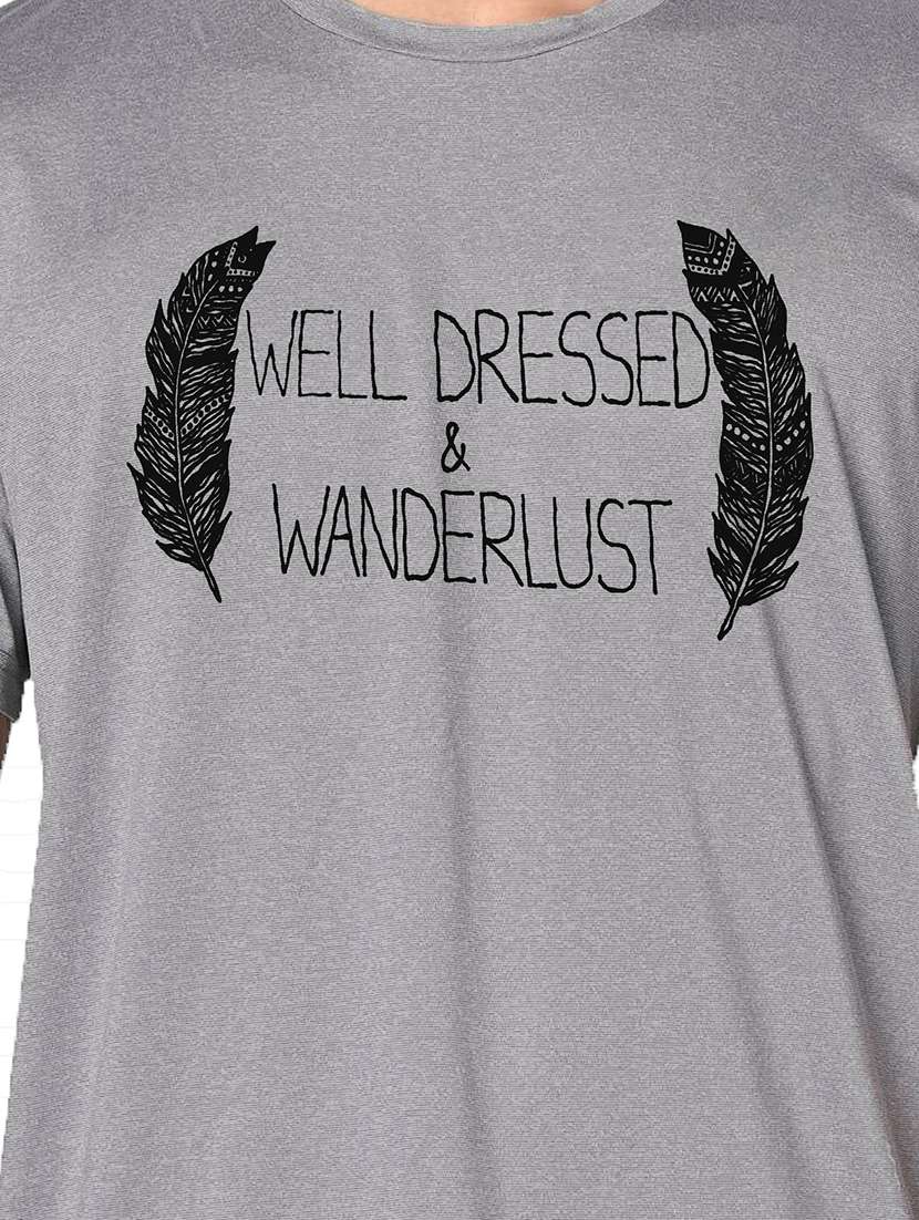 men grey round neck regular fit t-shirt - 21842811 -  Standard Image - 3