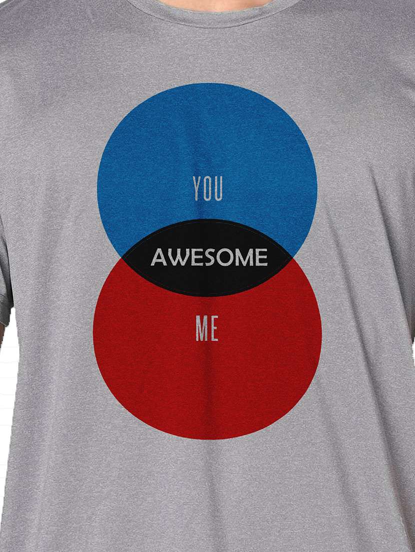 men grey round neck regular fit t-shirt - 21842826 -  Standard Image - 3