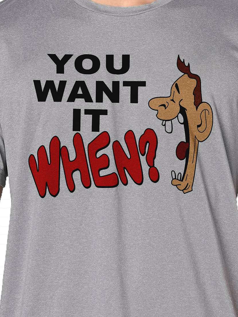 men grey round neck regular fit t-shirt - 21842828 -  Standard Image - 3