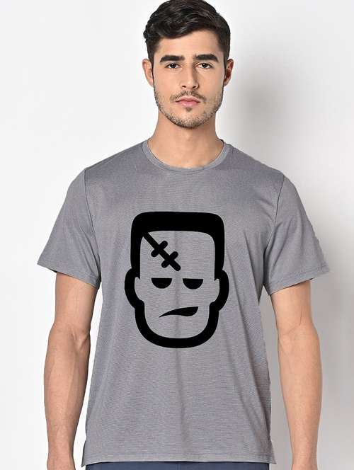 men grey round neck regular fit t-shirt - 21842831 -  Standard Image - 0