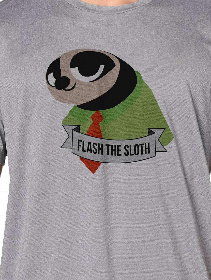 men grey round neck regular fit t-shirt - 21842832 -  Standard Image - 3