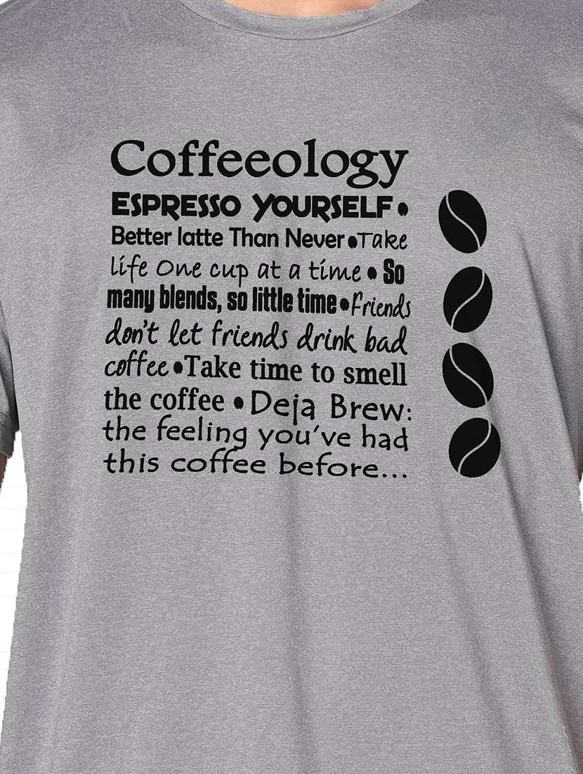 men grey round neck regular fit t-shirt - 21842847 -  Standard Image - 3