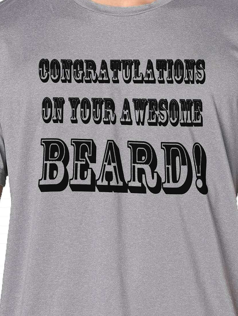 men grey round neck regular fit t-shirt - 21842852 -  Standard Image - 3