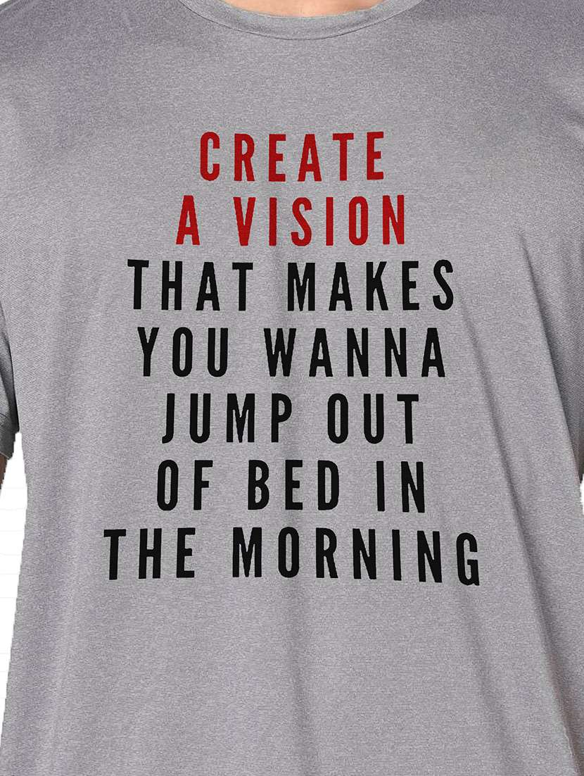 men grey round neck regular fit t-shirt - 21842855 -  Standard Image - 3